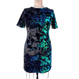TopShop Velvet Sequin Short Sleeve Mini Dress Size 8